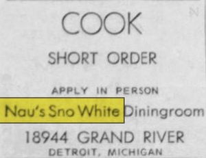 Naus Sno-White Dining Room - Oct 1964 Ad For Cook